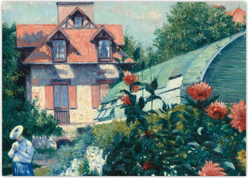 Tablou - Gustave Caillebotte, Dahlias, Garden at Petit Gennevilliers, reproducere (70x50 cm)