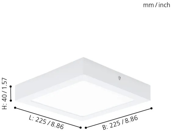 Eglo 94078 - Plafonieră LED FUEVA 1, 16,44 W, 230 V