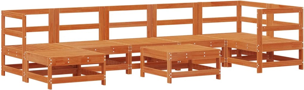 vidaXL Set de lounge pentru grădină 8 pcs Maro Ceară Lemn masiv de pin