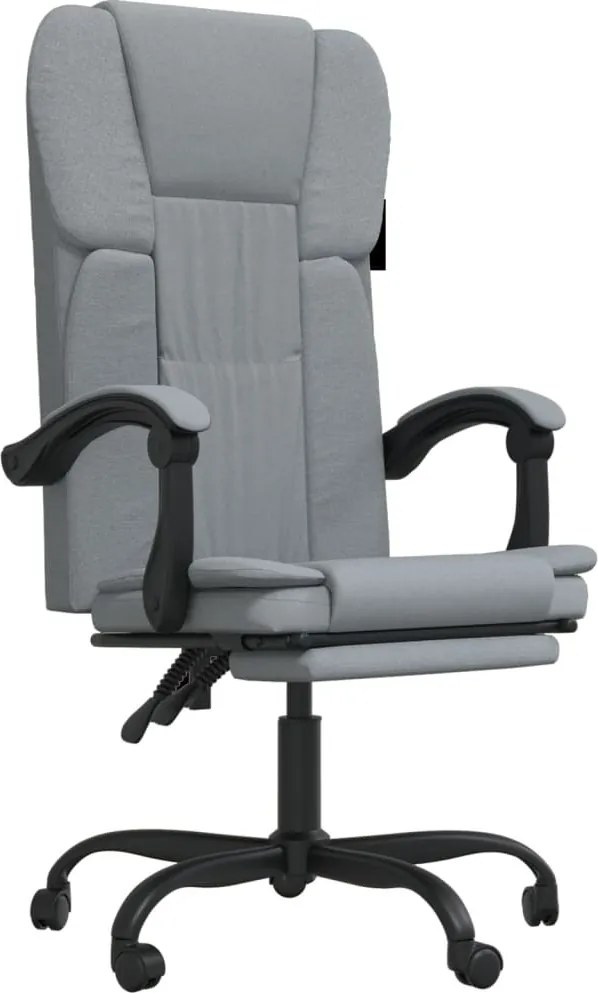vidaXL Fotoliu de birou rabatabil, gri deschis, textil
