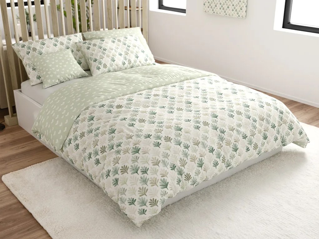 Lenjerie de pat din microfibra HEARTS & TREES verde Dimensiune lenjerie de pat: 70 x 90 cm | 140 x 220 cm