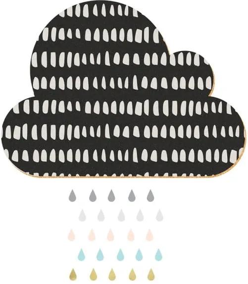 Avizier autoadeziv Dekornik Black Cloud With Pastel Drops