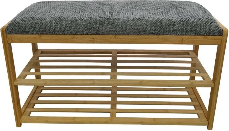 Bancheta cu raft pentru pantofi ZEN-BO 80cm bambus