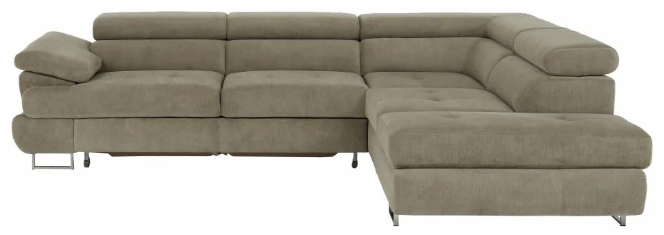 Set canapea cu spaţiu de depozitare, maro deschis melanj, material textil, dreapta, BUTON R