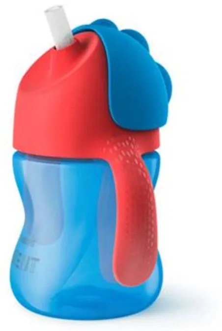 AVENT - Cană cu pai, 200 ml - albastru