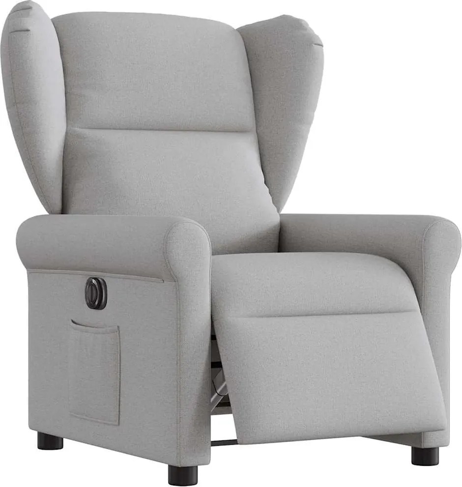 vidaXL Scaun reclinabil electric Cloud Grey Fabric