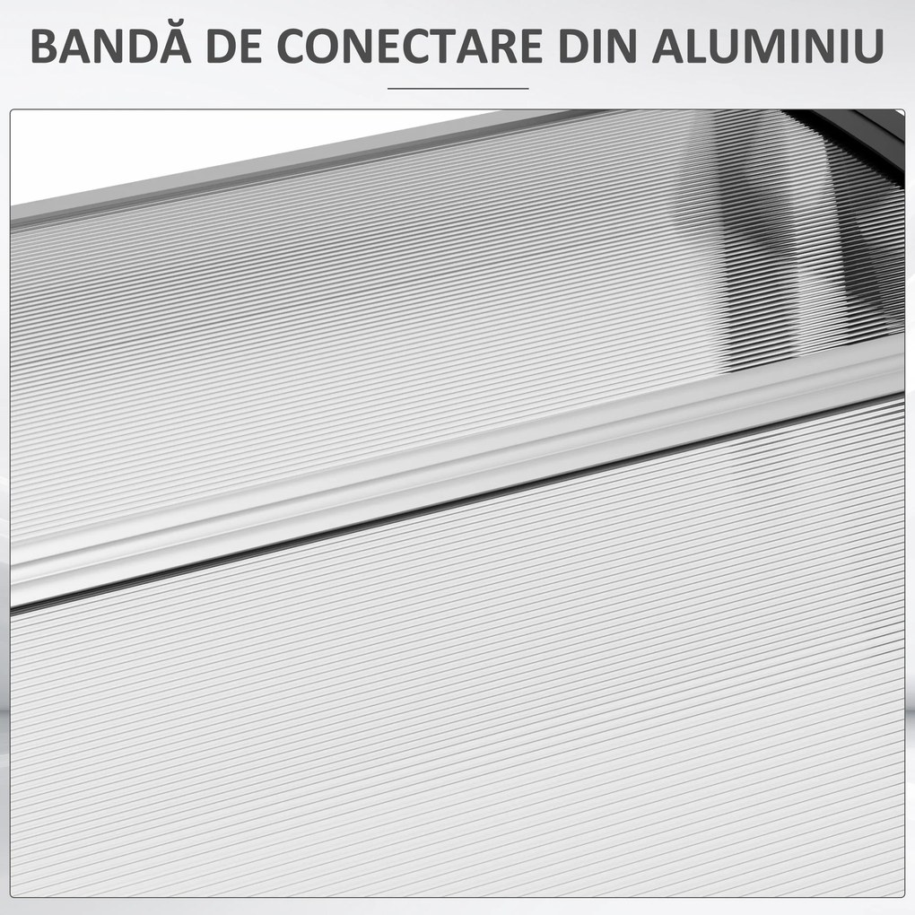 Outsunny Copertina moderna din PP, 200x96x27 cm, negru