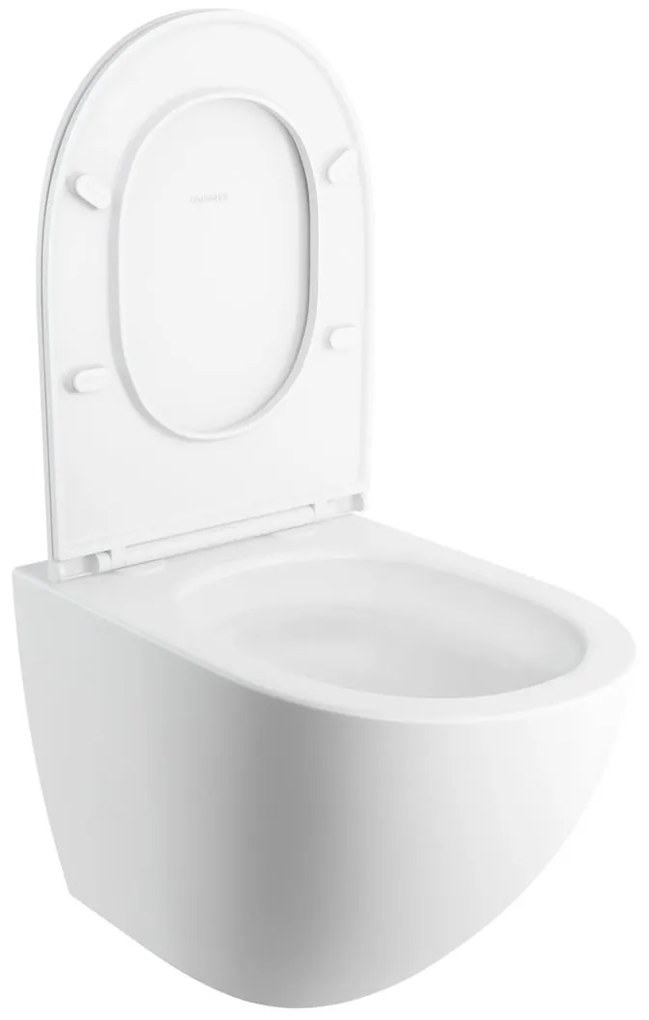 Omnires Ottawa vas wc cu capac soft-close agatat da da alb mat OTTAWACSPMWBM