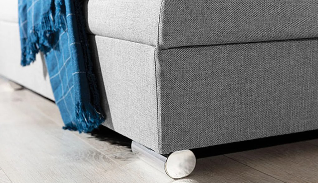 Coltar extensibil stanga 4 locuri, ELTAP, Sorento, 296x194x78 cm, lemn/poliester, gri inchis/gri