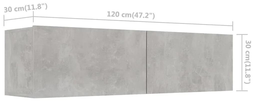 Comoda TV, gri beton, 120 x 30 x 30 cm, PAL 1, Gri beton, 120 x 30 x 30 cm