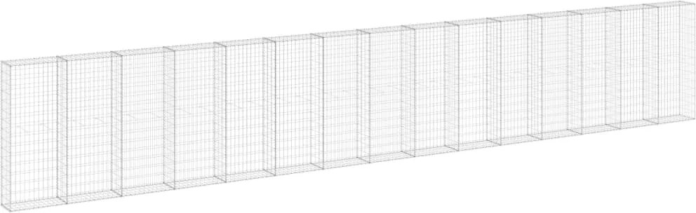 vidaXL Perete gabion cu capace, 900 x 30 x 150 cm, oțel galvanizat