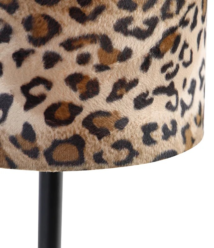 Lampa de masa moderna neagra cu abajur leopard 25 cm - Simplo