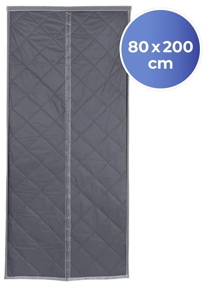 Draperie gri/argintie termoizolantă 80x200 cm cu prindere la ușă – Maximex