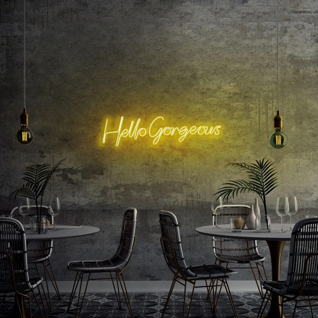 Aplica de Perete Neon Hello Gorgeous, 75 x 18 cm