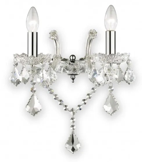 Aplica Florian 035642, 2xE14, crom+transparenta, IP20, Ideal Lux