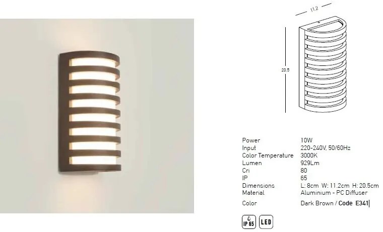 Aplica de exterior LED design decorativ IP65 Elys I