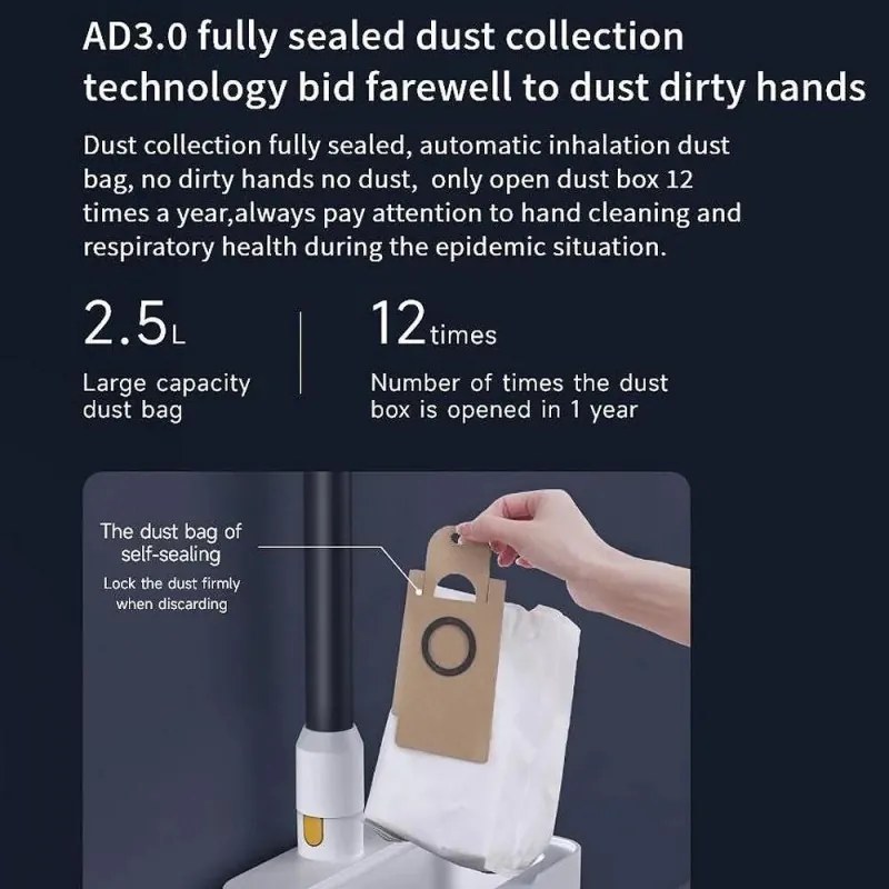 Aspirator vertical fara fir Xiaomi Lydsto H4, 1000W, 25 kPa, 0.4 l, 3 trepte, Autocuratare, Autonomie pana la 60 min, Alb