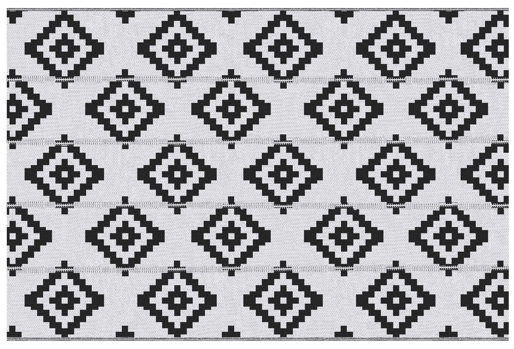 Outsunny Covor de Exterior Rezistent la Raze UV, 182x274 cm, Negru și Alb | Aosom Romania