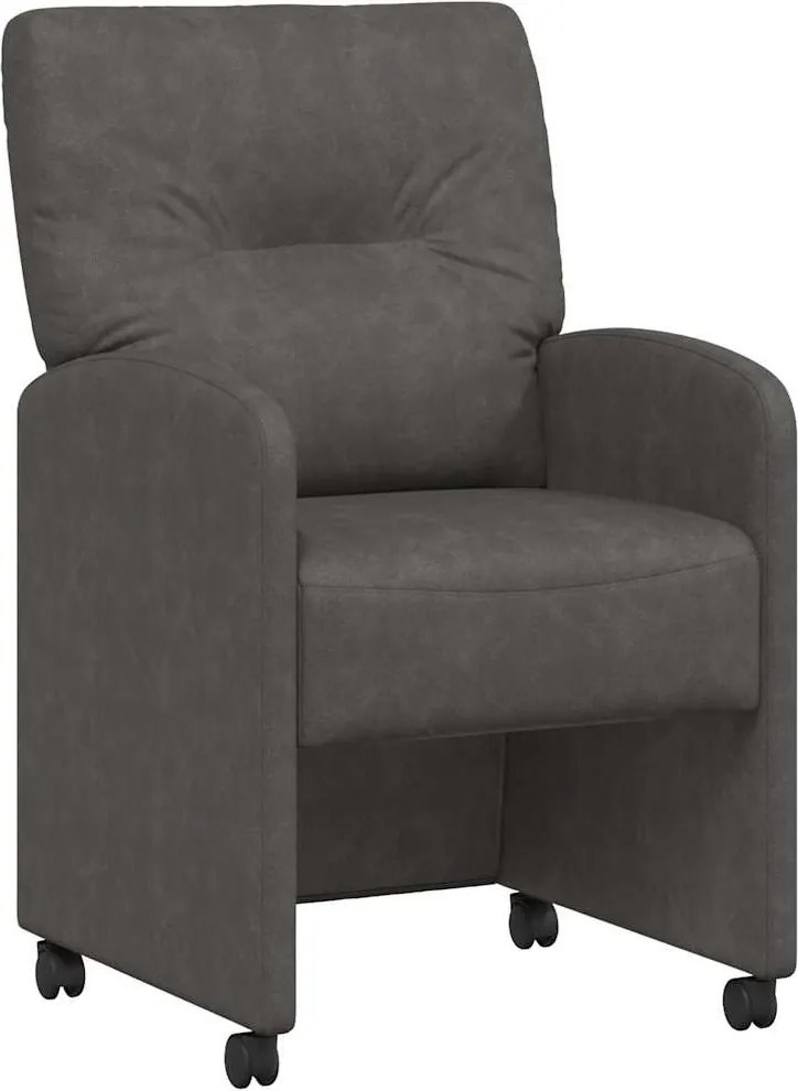 vidaXL Scaune de dining cu roți cu roți 2 pcs Negru 57 x 67 x 95 cm