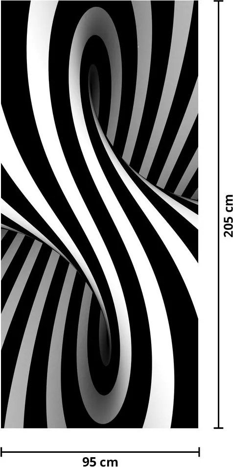 Fototapet pentru ușă - Abstracție cu dungi de zebră (95x205cm)