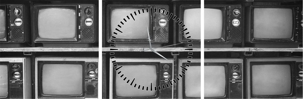 Tablou - Retro TV (cu ceas) (90x30 cm)