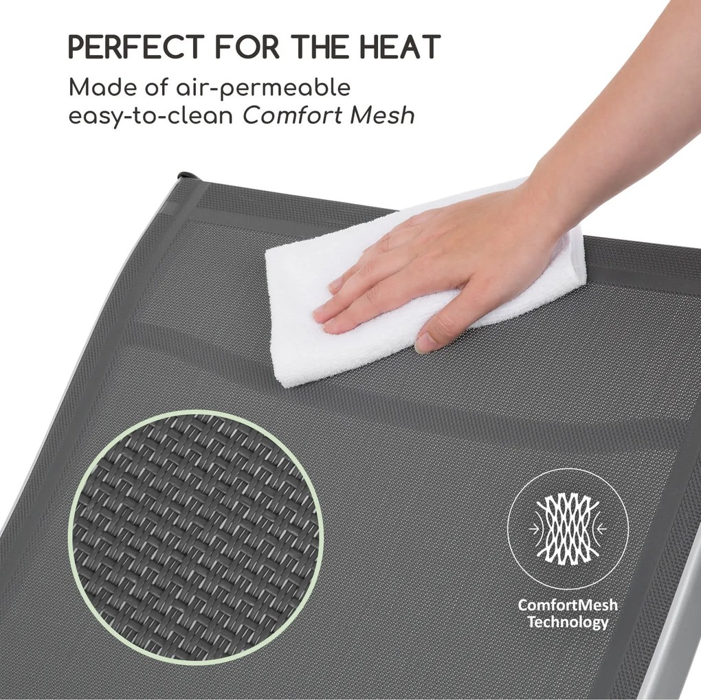 Blumfeldt Beverly Wood, leagăn de soare, scaun balansoar, aluminiu, gri