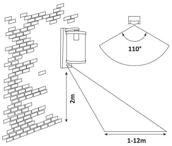 Rabalux - Aplică de exterior cu senzor 1xE27/60W/230V IP44