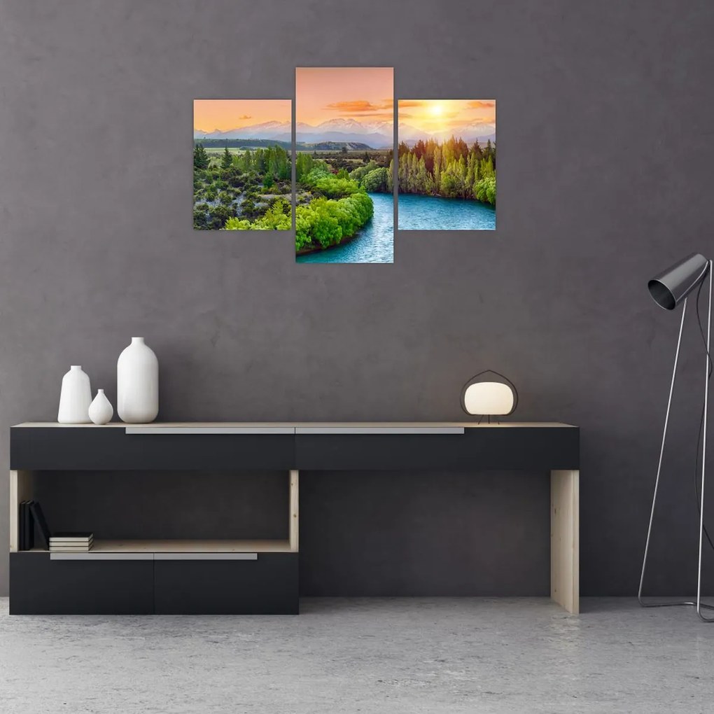 Tablou - Pădure peisaj montan (90x60 cm)