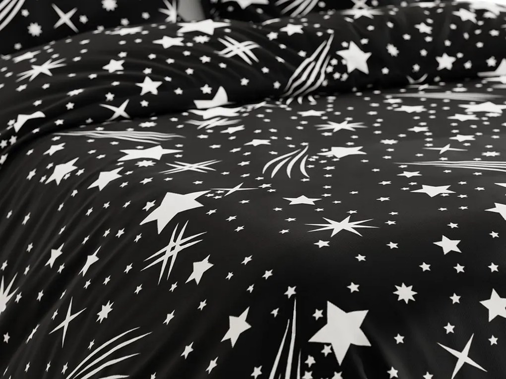 Lenjerie de pat din bumbac NIGHT SKY negre