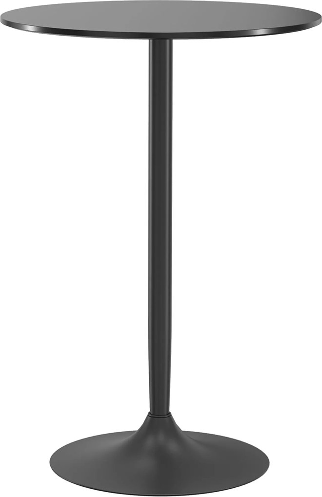 HOMCOM Masă de Bar Rotundă Modernă, Înaltă, pentru Bucătărie, cu Blat Vopsit și Cadru din Oțel, Ideală pentru 2 Persoane, Negru | Aosom Romania