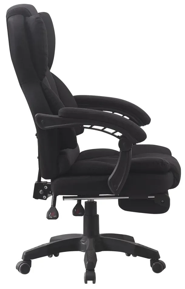 Scaun directorial, suport picioare, Material textil, Negru