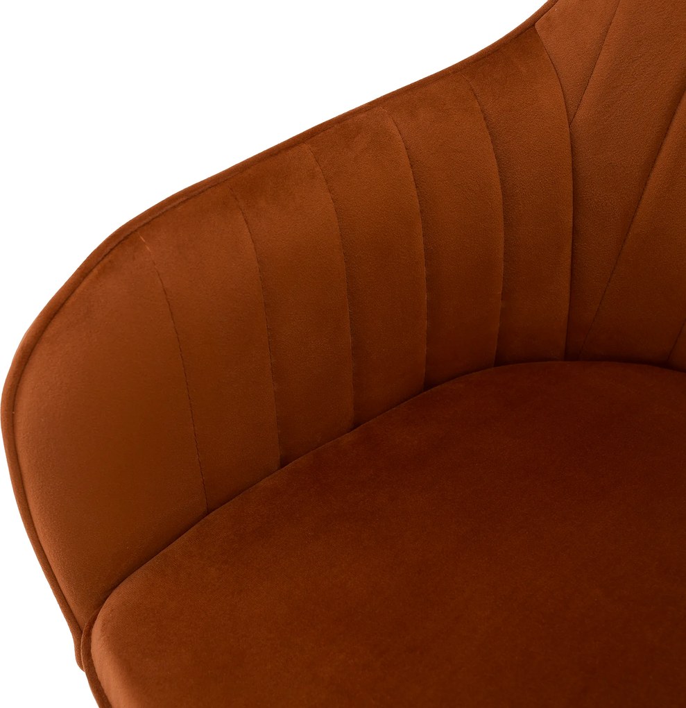 Scaun de design, ţesătură Velvet teracot, AURIL