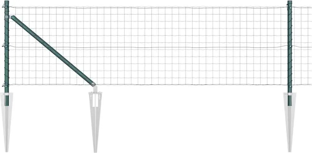 vidaXL Gard cu Stâlp Verde 0,4 x 25 m Oțel și PVC
