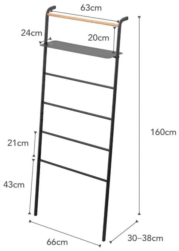 Cuier YAMAZAKI Tower Ladder, negru