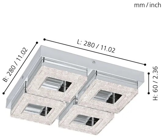 Plafonieră LED Eglo 95657 FRADELO 4xLED/4W/230V