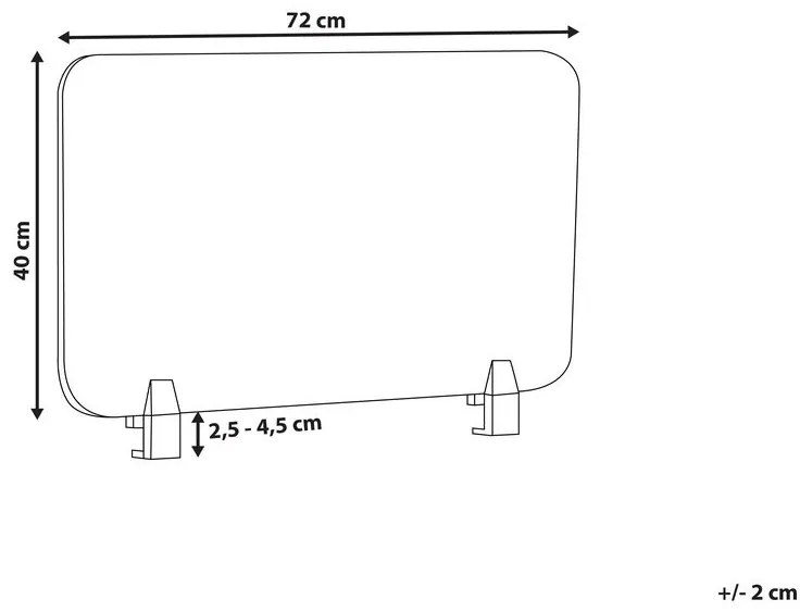 Panou separator birou 72 x 40 cm Walda (galben) . 1076542