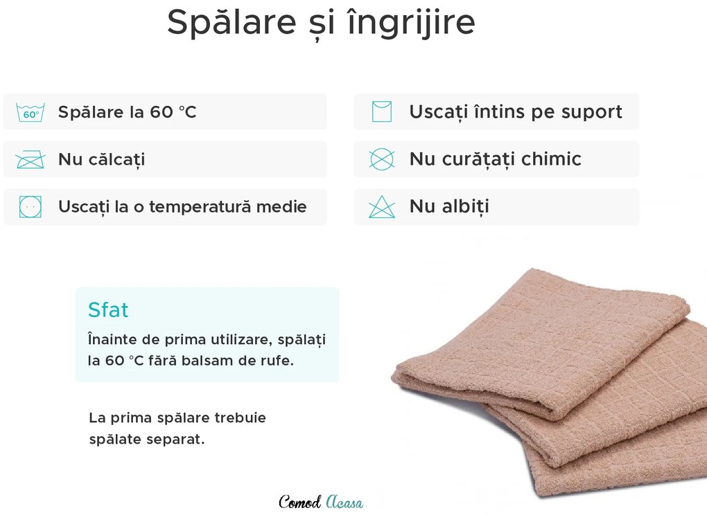 Prosop de maini JERRY 50 x 90 cm gri, 100% bumbac