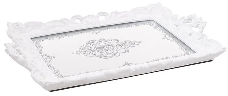 Tava cu oglinda din rasina White 41 x 27 cm
