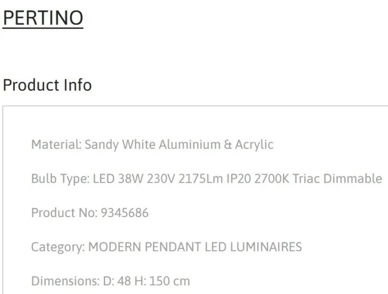 Lustra LED dimabila design circular PERTINO D-48cm