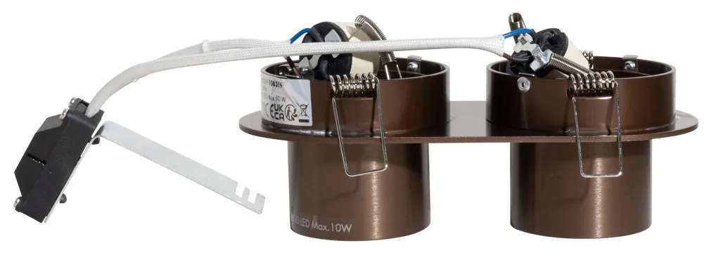 Spot integrat rotund bronz închis GU10 50mm 2 lumini - Installa