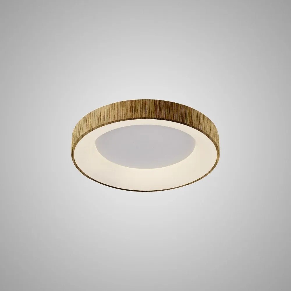 Plafoniera LED inteligenta design circular NISEKO II Wood 38cm