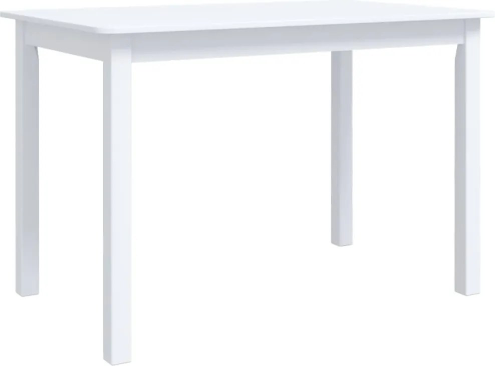 vidaXL Masă de bucătărie, alb, 114 x 71 x 75 cm, lemn masiv de hevea