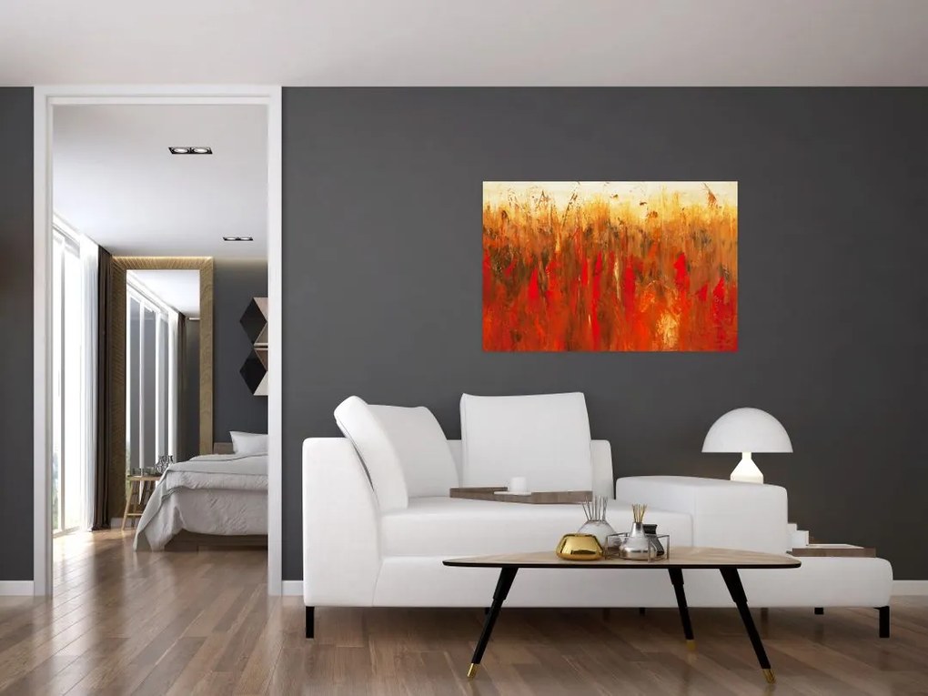 Tablou cu abstracție pictată (90x60 cm)