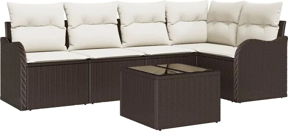 vidaXL Set de canapele pentru grădină 6 pcs Maro poliratan