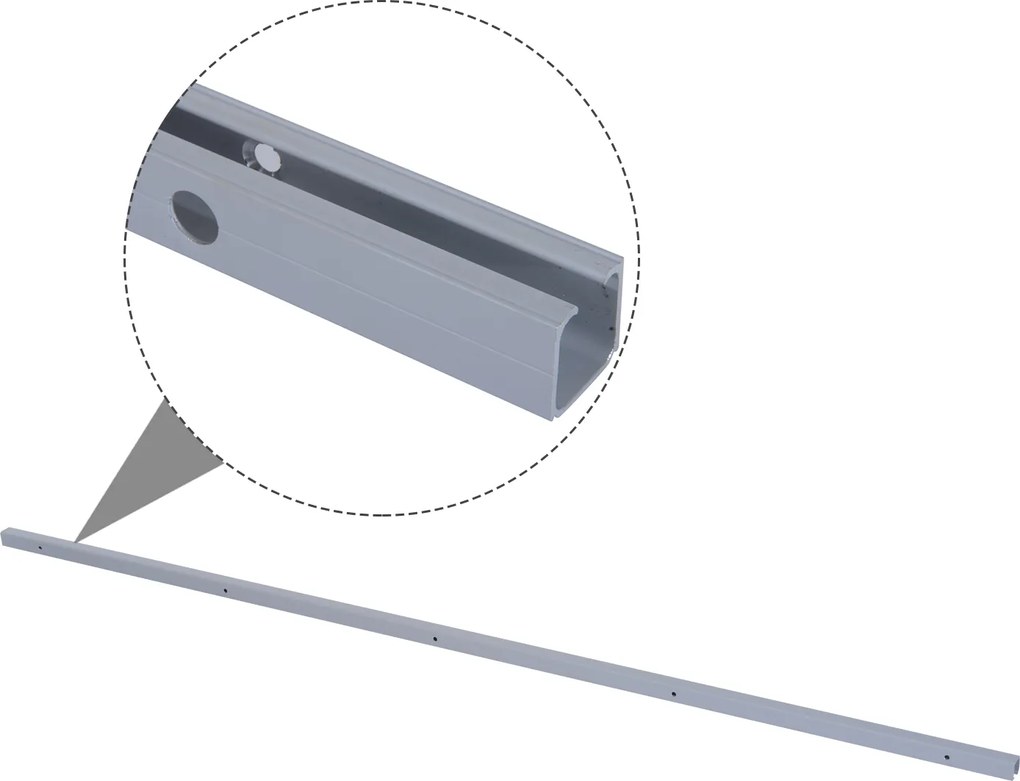 HOMCOM sina cu set de accesorii pentru usi glisante din lemn rustic | Aosom Romania