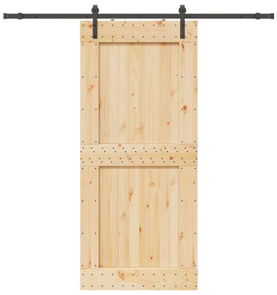 vidaXL Ușă glisantă cu set feronerie, 100x210 cm, lemn masiv de pin