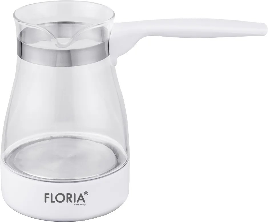 Ibric electric Floria ZLN8139 Alb, carcasa din sticla, capacitate de 0.5 Litri, putere 800W