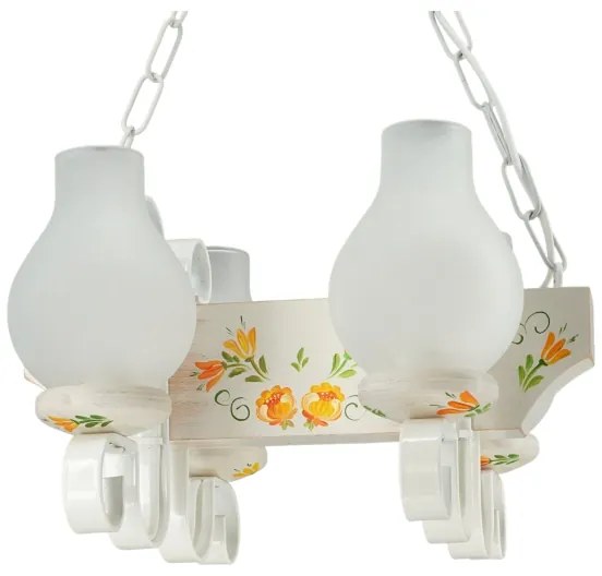 Brilagi - Lustru cu lanț QUEEN 4xE14/40W/230V fag/crem