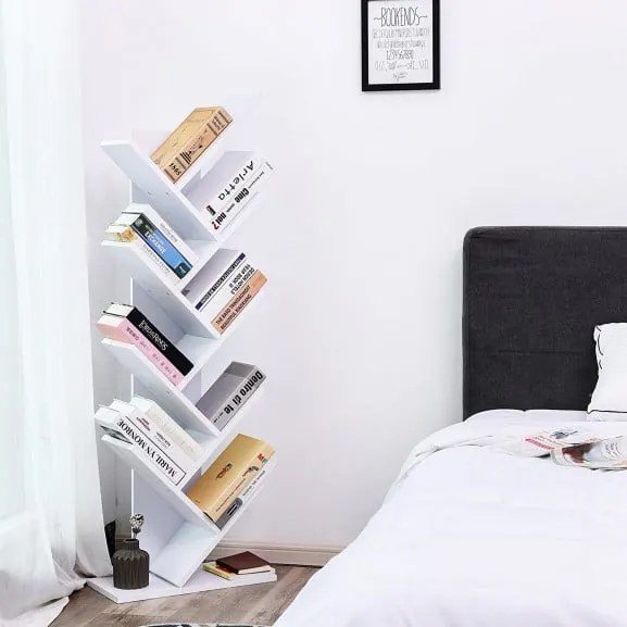 Biblioteca Vintage Tree Alb, 50 Cm