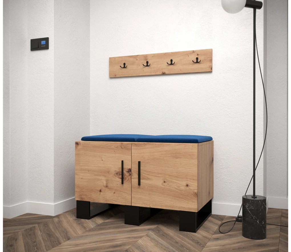 Set mobilier pentru hol Amanda 21 (Stejar artisan + Albastru). 1086042